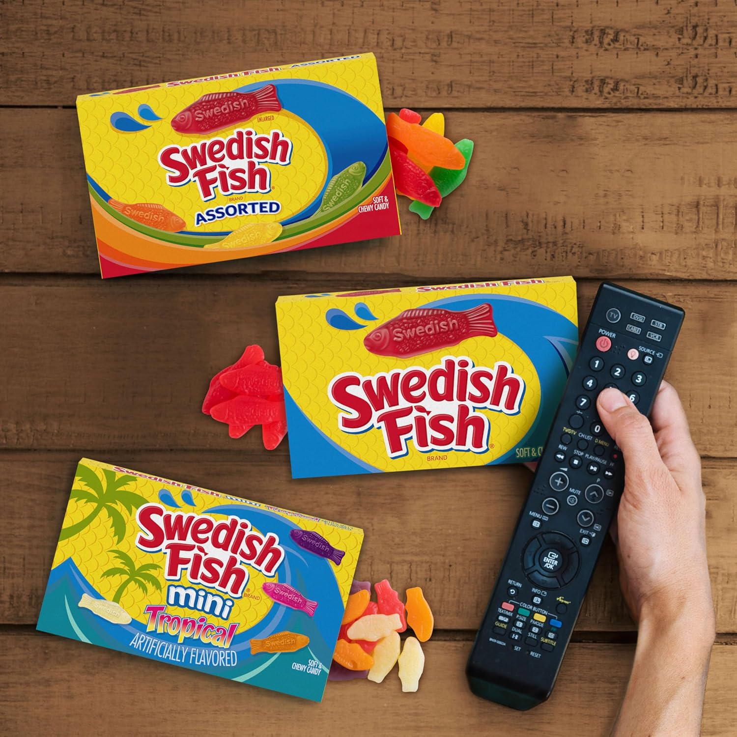 SWEDISH FISH Soft & Chewy Candy Easter Basket Stuffers and Stocking Fillers, 12 Pack 3.1 oz Boxes