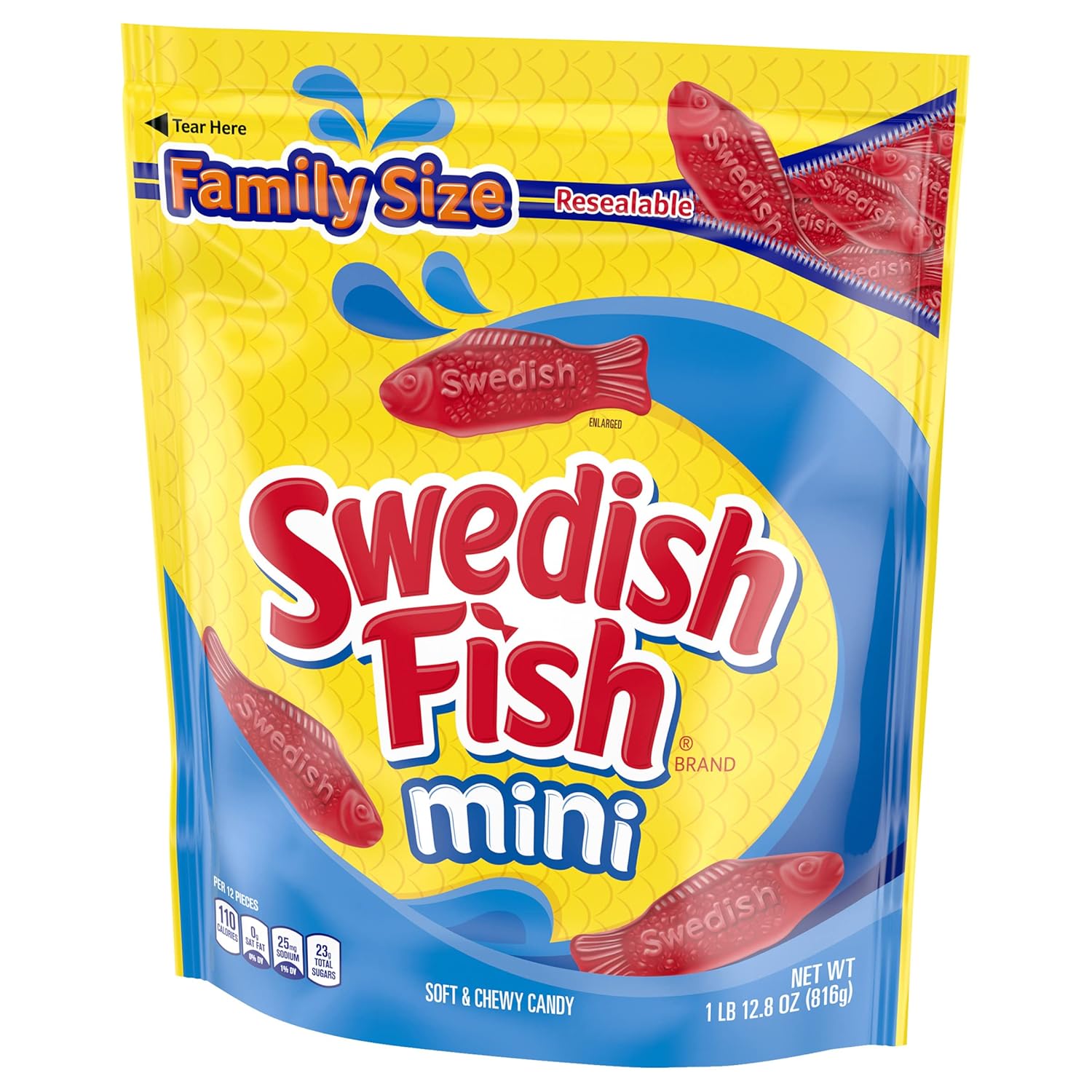 SWEDISH FISH Soft & Chewy Candy Halloween Trick or Treat Handouts for Kids, Bulk 12 Pack 3.1 oz Boxes