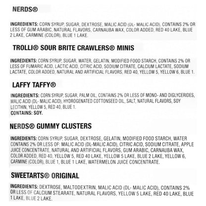 sweet and sour flavor profile spanning multiple candy categories