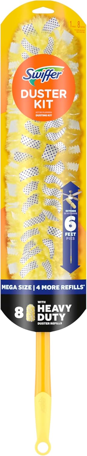 Swiffer Duster Kit with Extendable Handle – Compact, Lightweight Duster for Clutter-Free Small Apartments and Dorms