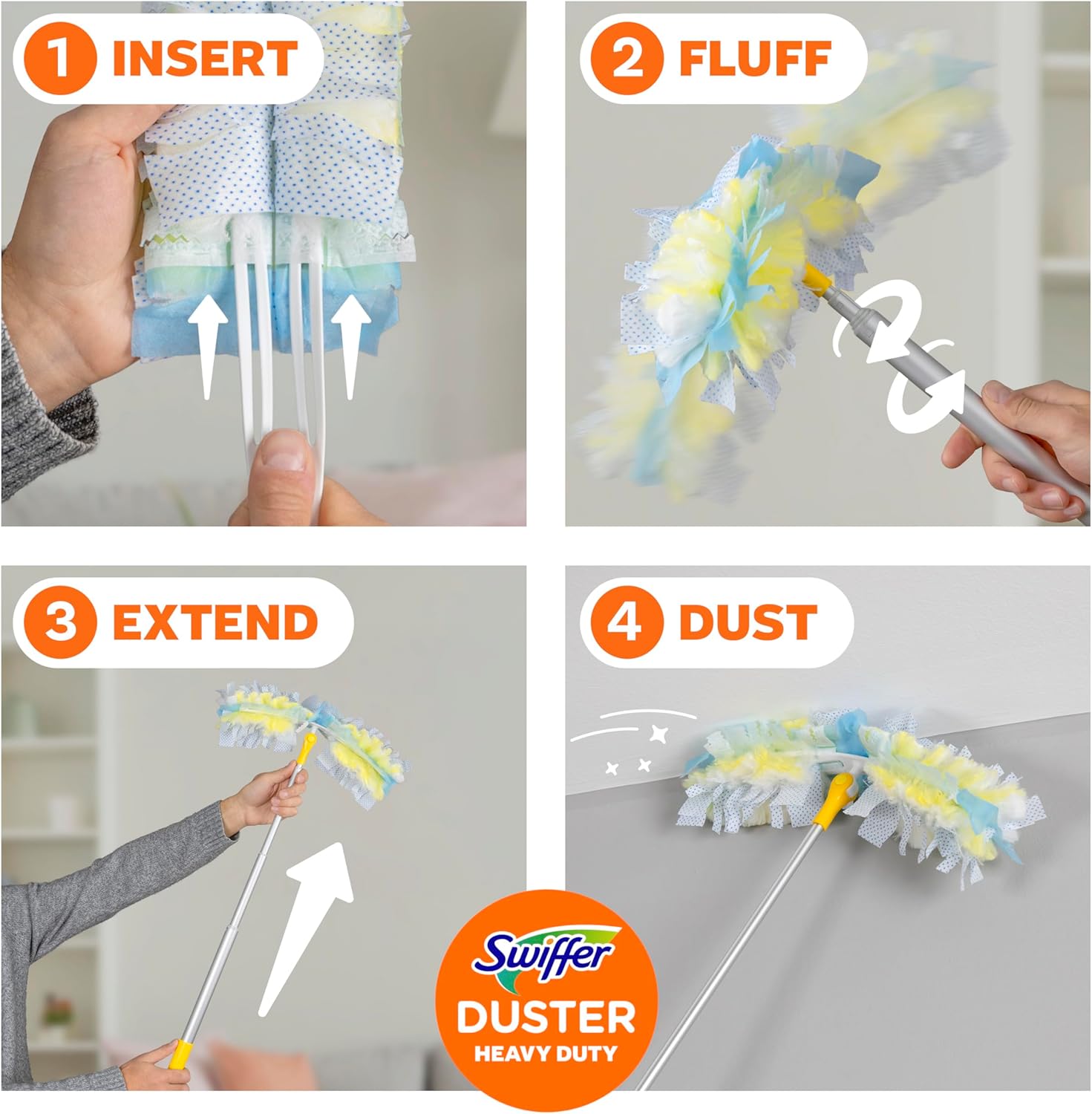 Swiffer Duster Kit with Extendable Handle – Compact, Lightweight Duster for Clutter-Free Small Apartments and Dorms