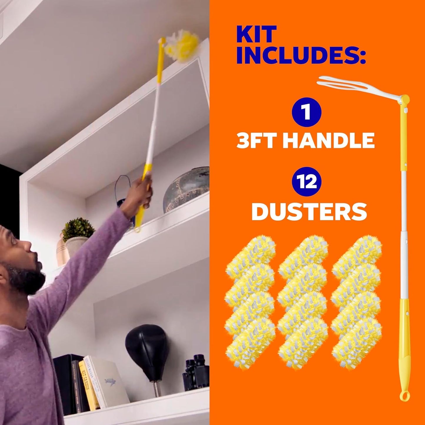 Swiffer Duster Kit with Extendable Handle for Home Office, Quick Dusting Between Video Calls and Focus Blocks