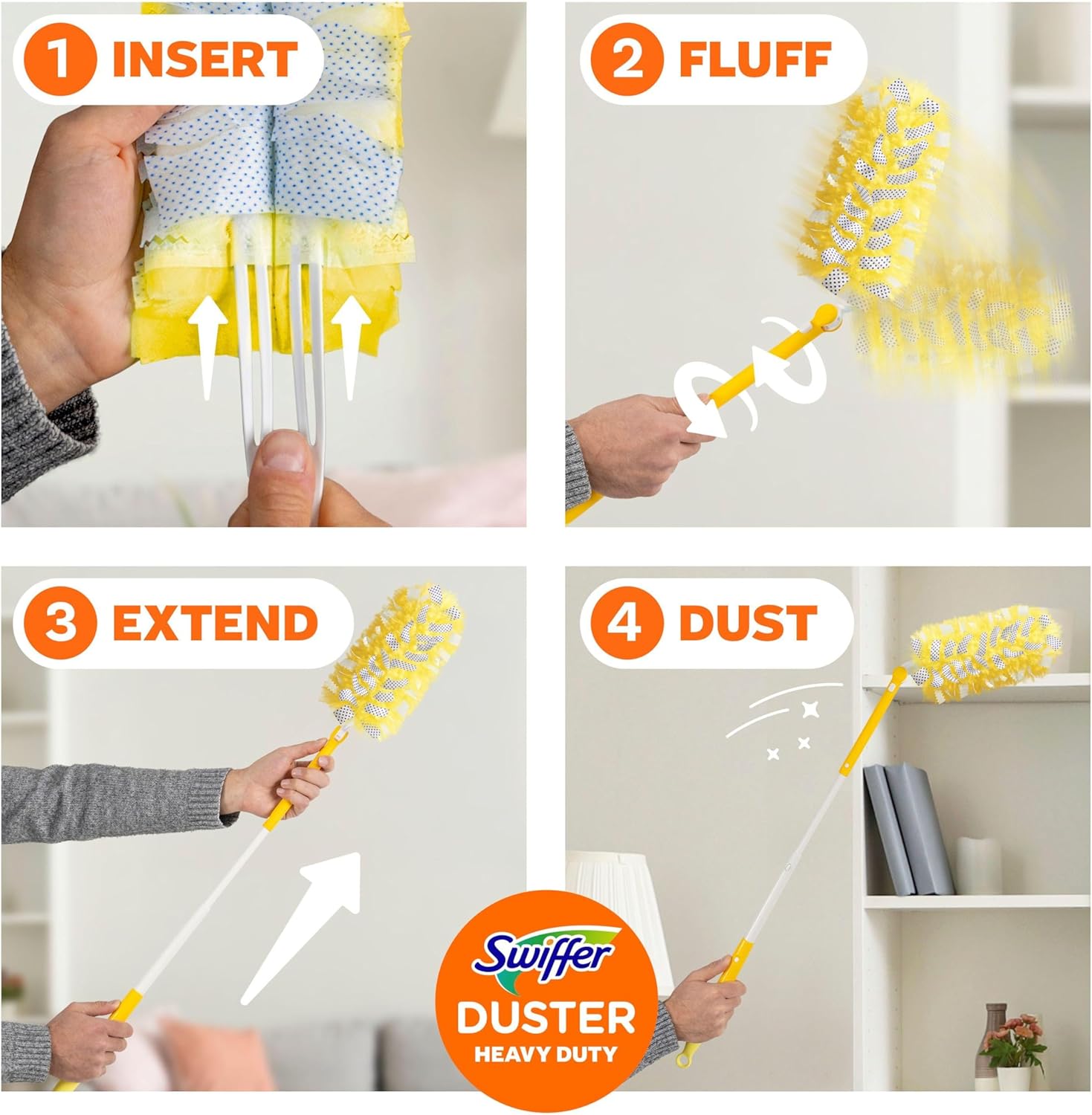 Swiffer Duster Kit with Extendable Handle for Home Office, Quick Dusting Between Video Calls and Focus Blocks