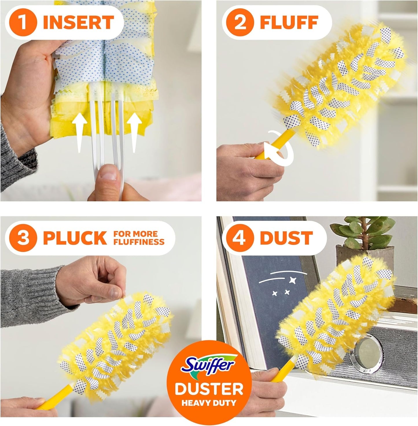 Swiffer Heavy Duty Duster Refills – Patio Furniture Dusting for Portable Use, Multi-Surface 11 ct
