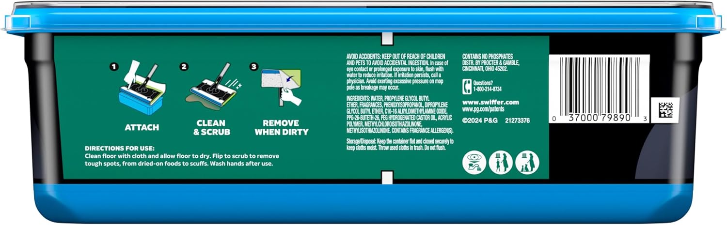 Swiffer Heavy Duty Wet Mop Cloths with Febreze – Streamlined Floor Care for Clutter-Free Studios and Dorm Rooms