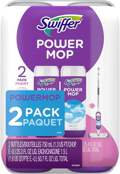 Swiffer PowerMop Floor Cleaning Solution Refills – Nursery and Playroom Floor Mop, Sealed Hardwood Safe for Family Homes