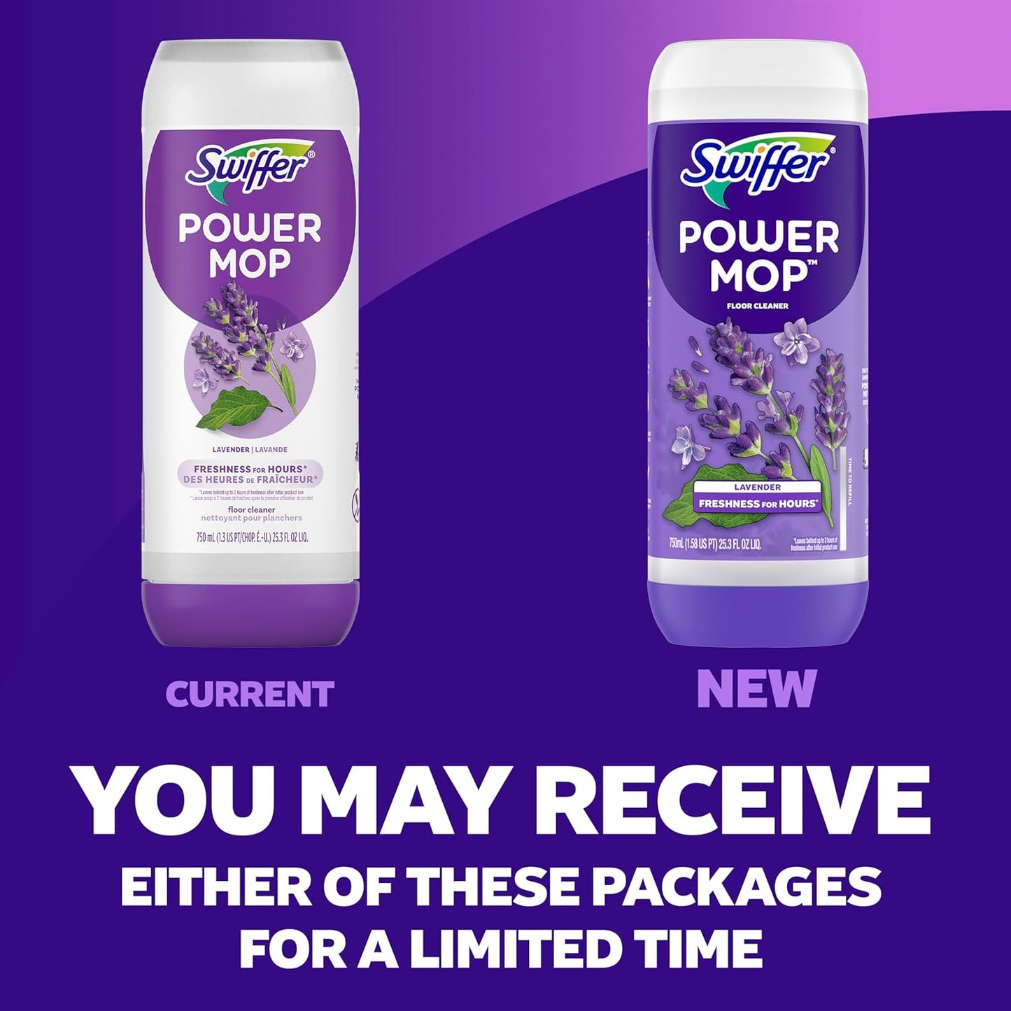 Swiffer PowerMop Lavender Floor Solution for Clutter-Free Apartment Living, Effortless Triple Pack