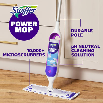 Swiffer PowerMop Multi-Surface Mop Kit for Busy Professionals, Fast Floor Cleaning in Half the Time