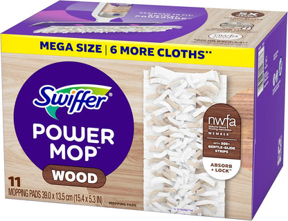 Swiffer PowerMop Wood Mop Pads – Fast Office and Focus Space Maintenance for Sealed Wood