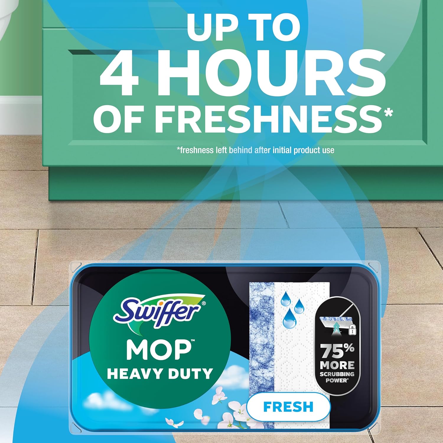 Swiffer Sweep & Mop Deluxe Multi-Surface Kit for Simple Capsule Home Cleaning, 25-Inch Collapsible Design in Neutral Black