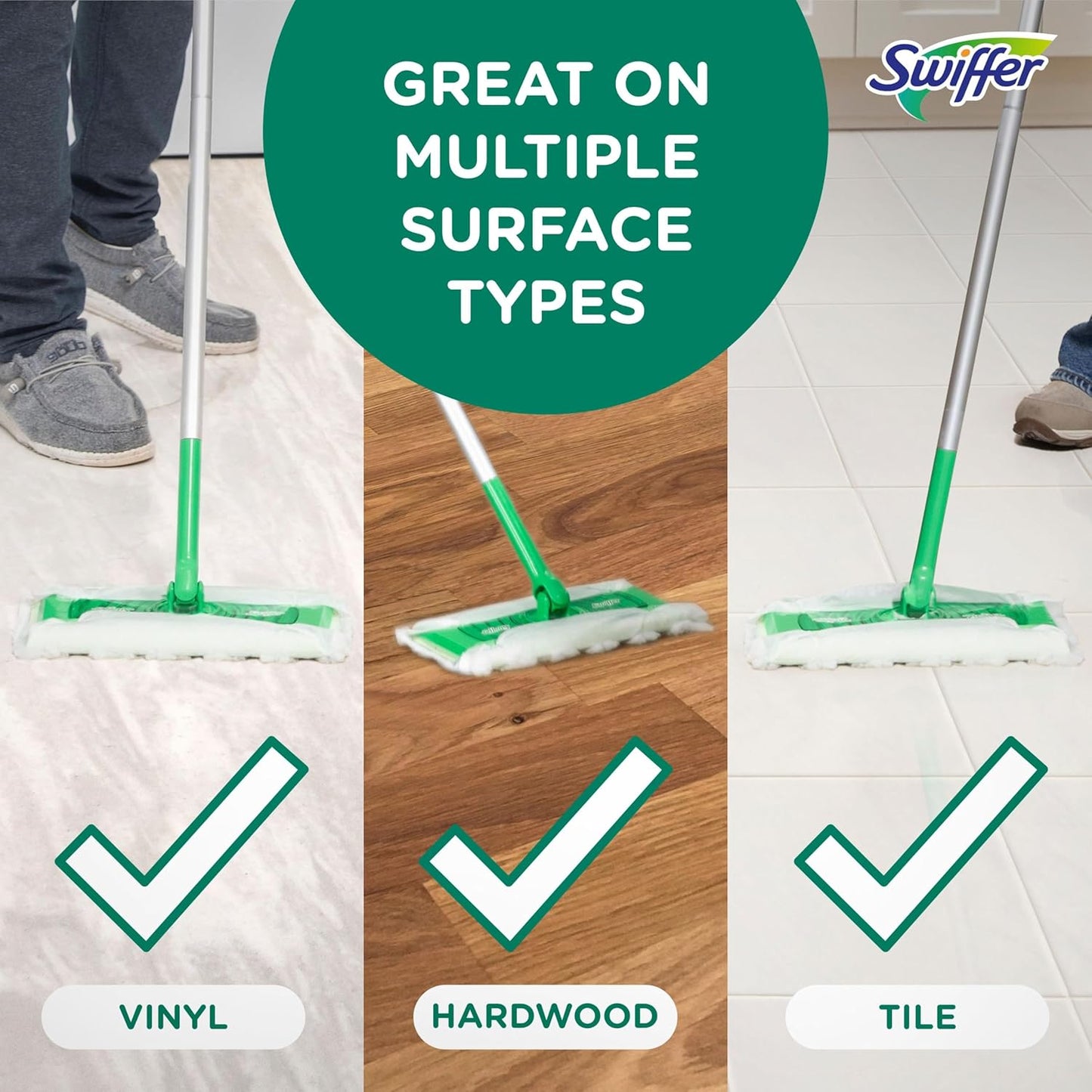 Swiffer Sweeper Dry Sweeping Cloths for Living Room and Workspace, Heavy Duty Multi-Surface Floor Care, 20 Count