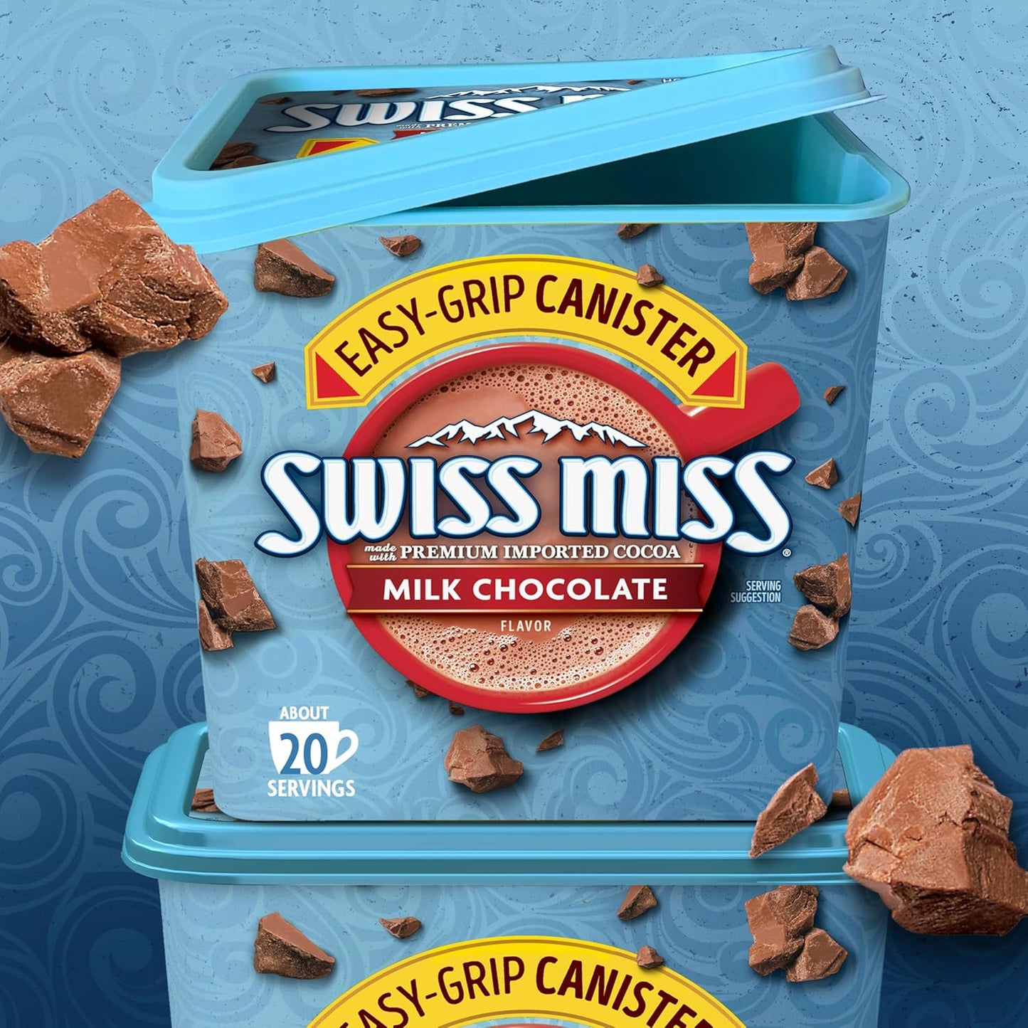 Swiss Miss Milk Chocolate Hot Cocoa Mix – Kid-Safe Bedtime Treat for Snowy Evenings, 22.23 oz Canister