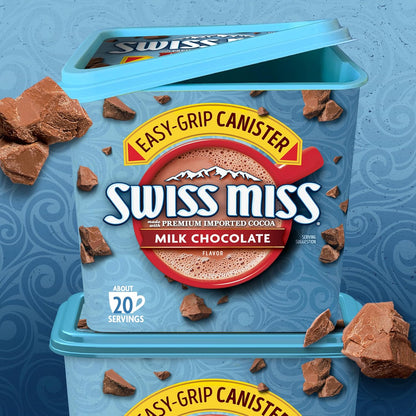 Swiss Miss Milk Chocolate Hot Cocoa Mix – Kid-Safe Bedtime Treat for Snowy Evenings, 22.23 oz Canister