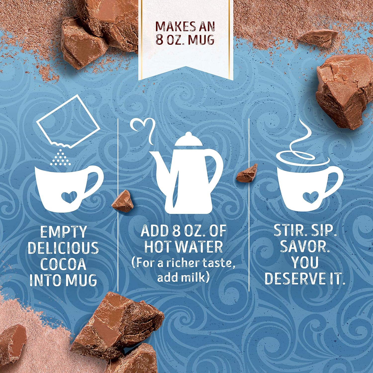 Swiss Miss Reduced Calorie Hot Cocoa Mix – Office Breakroom Bulk Supply for Reception Beverage Station, 96 Single-Serve Packets