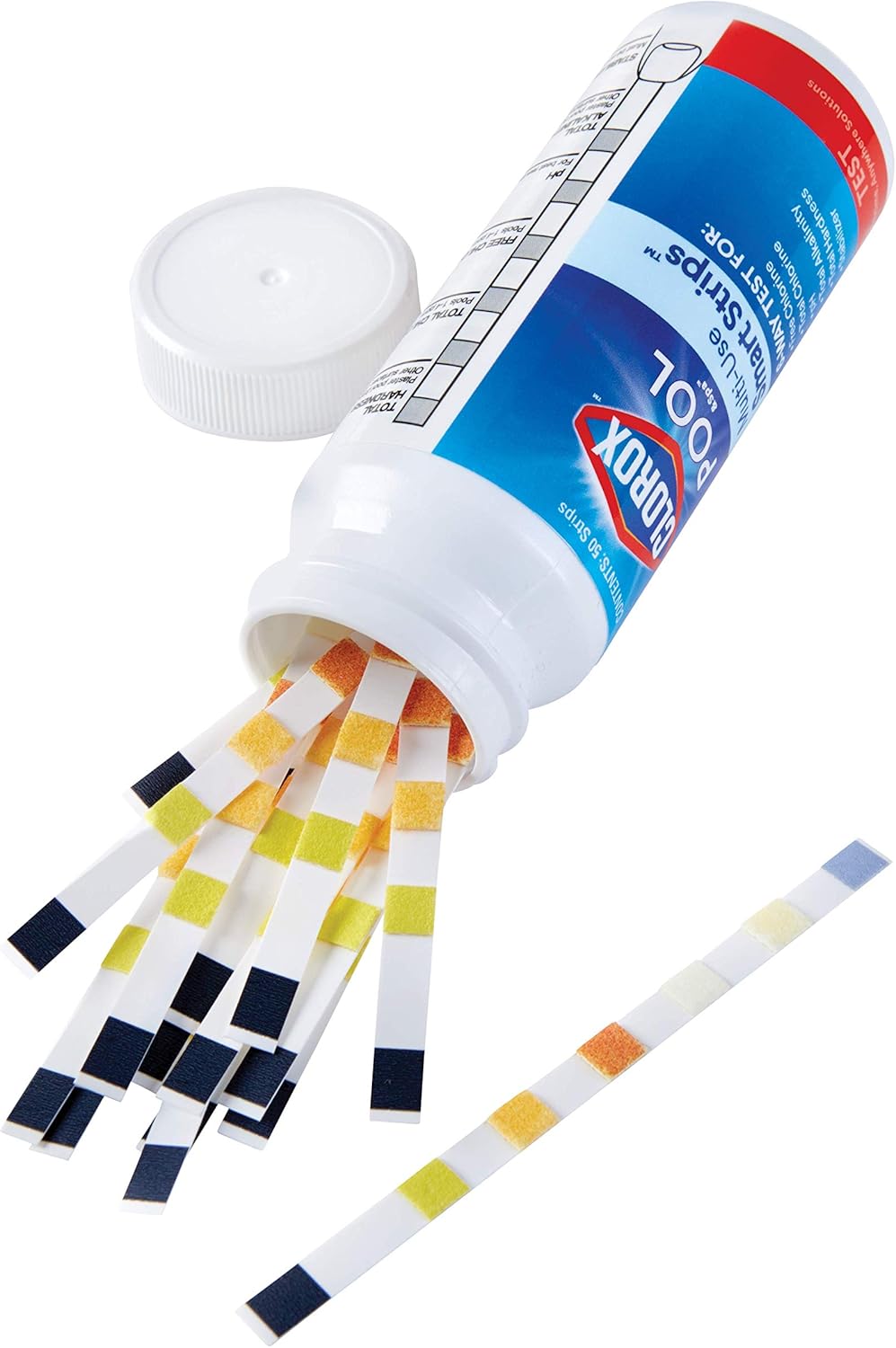 synthetic strip material designed for quick dip-and-read in elbow-depth water