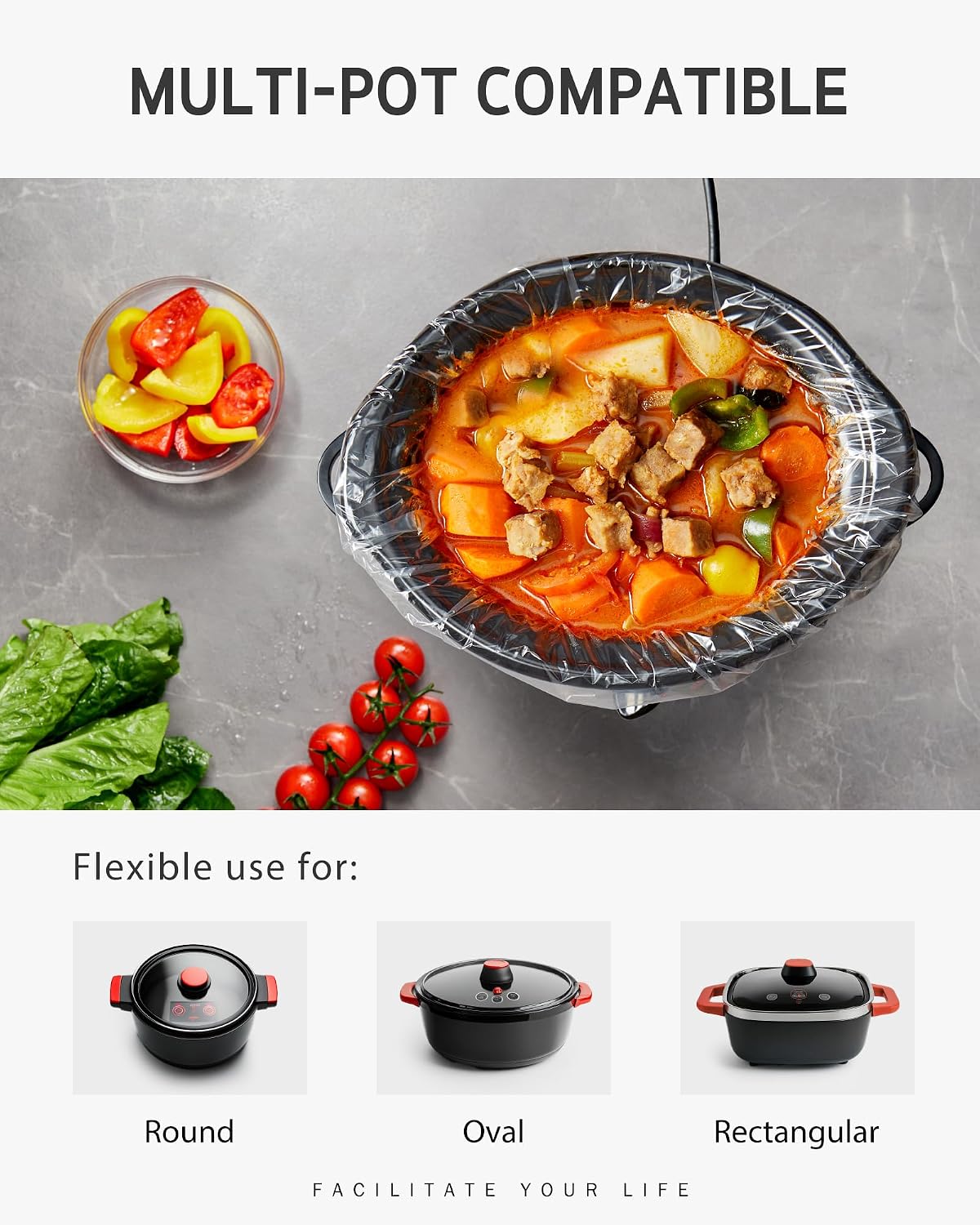Syntus Slow Cooker Liners – Family Size Slow Cooker Liners for School Night Crockpot Meals