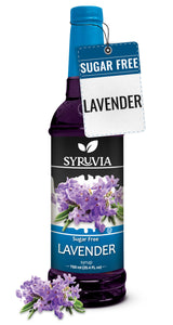 Syruvia Sugar Free Lavender Syrup – Decorative Flavoring Bottle for Cozy Coffee Stations, Breakfast Nooks, and Living Room Beverage Carts