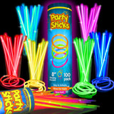PartySticks Glow Sticks Bulk – Durable Waterproof Light Up Sticks for Fourth of July, Camping Trip, and Nighttime Outdoor Gatherings