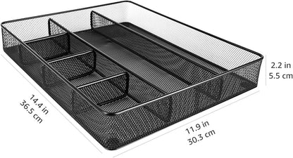tabletop-mount footprint of 14.45" w x 11.97" h x 2.2" d for a low-profile fit