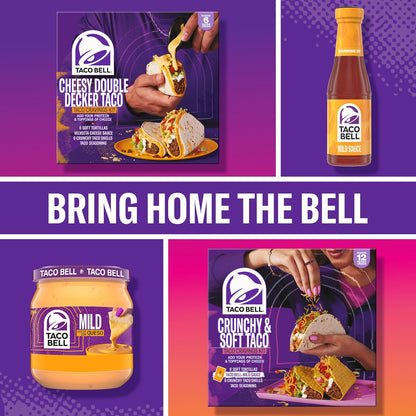 Taco Bell Crunchy & Soft Taco Cravings Kit for Backyard Taco Parties, 12-Taco Spread Kit with Mild Sauce for Groups
