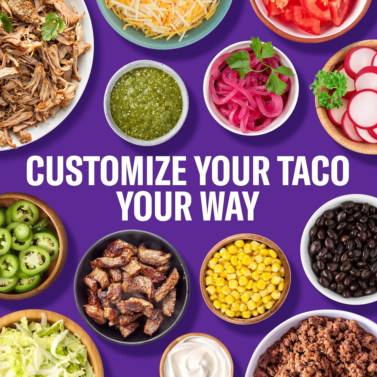 Taco Bell Crunchy & Soft Taco Cravings Kit for Backyard Taco Parties, 12-Taco Spread Kit with Mild Sauce for Groups