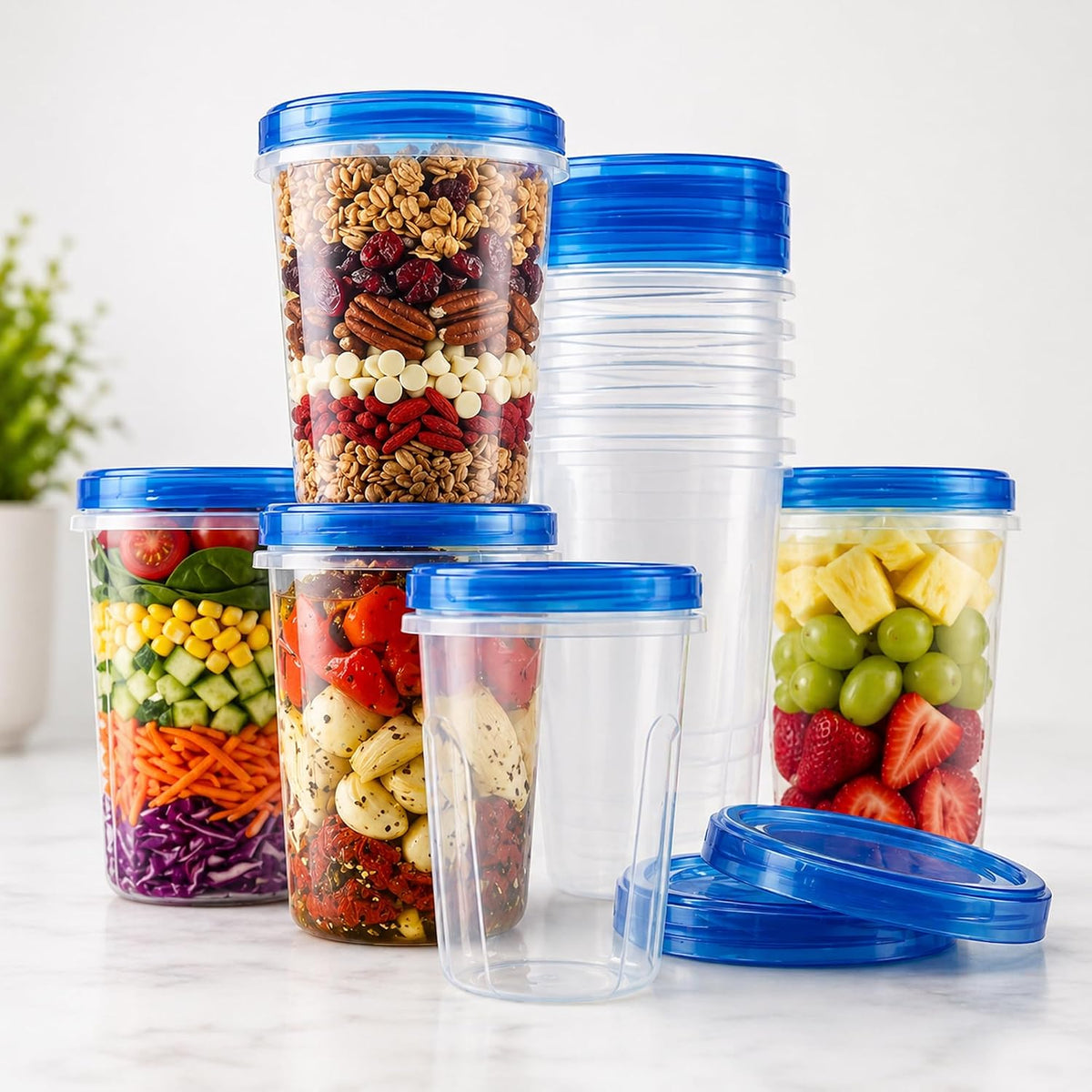 Tafura Freezer Storage Containers – Compact Freezer Containers for Effortless Uncluttered Meal Prep Stations