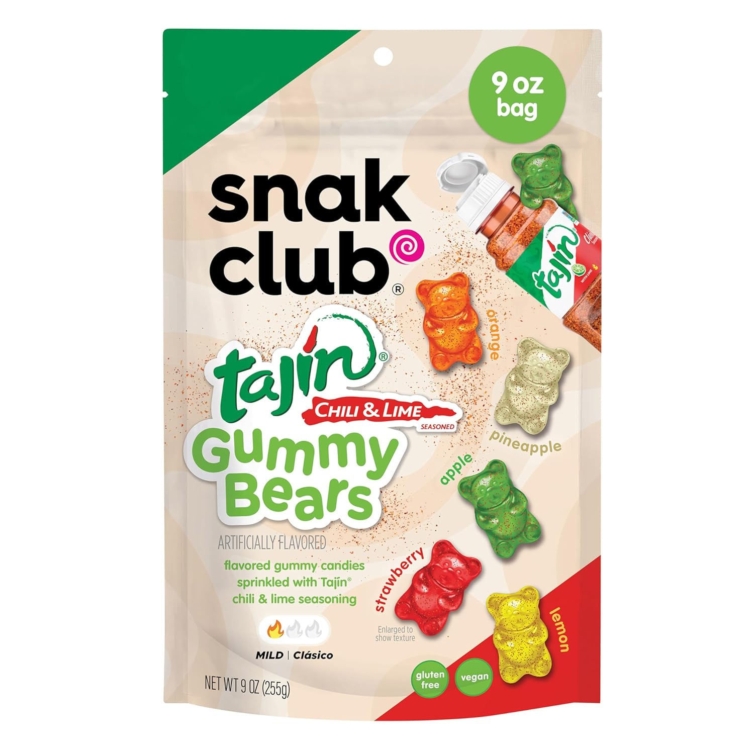 tajin clasico chili-lime-sea salt seasoning coating on each gummy