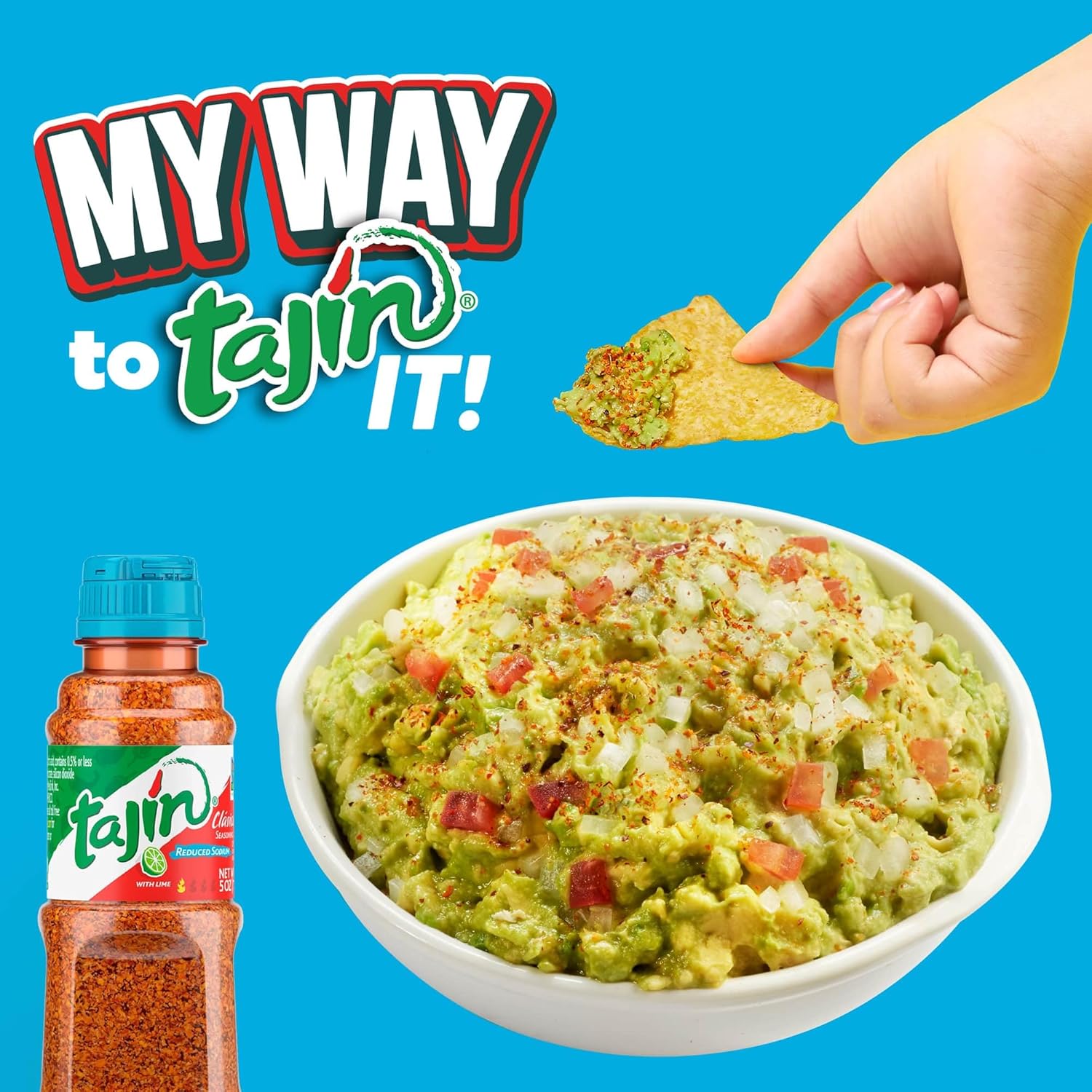 Tajín Clásico Reduced Sodium Seasoning 5 oz for Kid-Friendly Fruit Snacks, Lunchbox Packing, and Backyard Tables