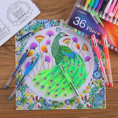 TANMIT Glitter and Pastel Gel Pens — Relaxing Hobby Set for Journaling, Coloring, and Unwinding