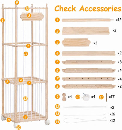 TANONE Multi-Tier Stuffed Animal Organizer - Clean-Lined Storage for Minimalist Homes and Apartment Dwellers