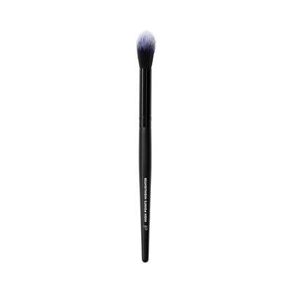 tapered brush head with a soft, pointed tip for precise highlighter application