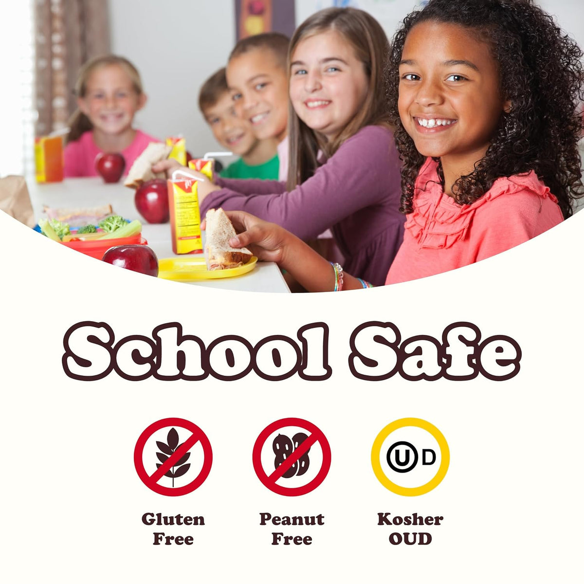 target age range listed as children with shelf-stable chewy and hard candy mix