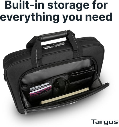 Targus Padded Laptop Briefcase – 17 Liter Work Bag for College Students Carrying a 16 Inch Laptop to Class and Library