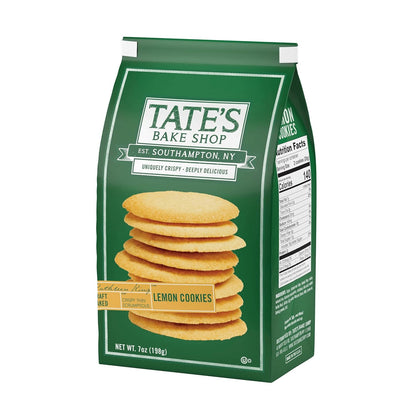 Tate's Bake Shop Thin Crispy Lemon Cookies, 7 oz – Mindful Afternoon Tea Companion, Lightly Sweetened Self-Care Treat