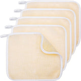 Tatuo Exfoliating Washcloth 5-Pack – Neutral Bathroom Essentials for Clean Aesthetic, Beige and Gray Dual-Texture Shower Cloths