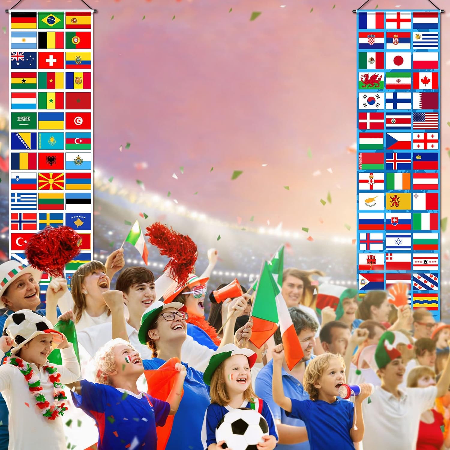 Tatuo Country Flag Banner Set – Fade-Resistant Porch and Garden Decoration for Soccer Tournaments and Sports Club Events
