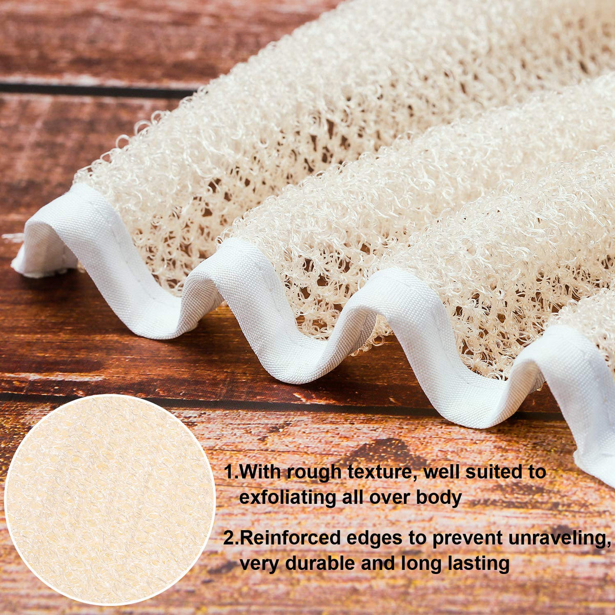 Tatuo Exfoliating Washcloth 5-Pack – Neutral Bathroom Essentials for Clean Aesthetic, Beige and Gray Dual-Texture Shower Cloths