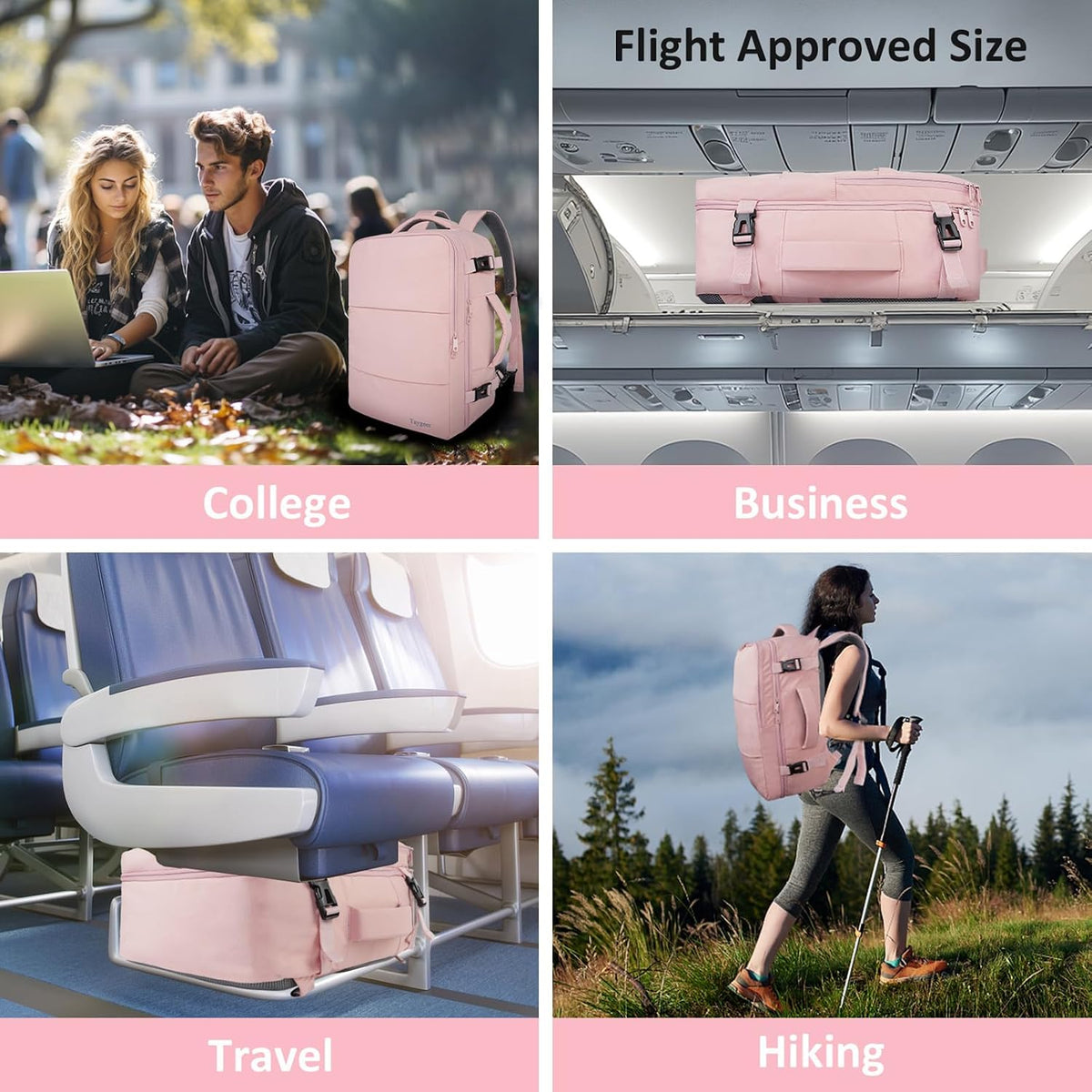 Taygeer Weekender Backpack – Patio and Picnic Daypack with Lay Flat TSA Opening and Shoe Pouch Included