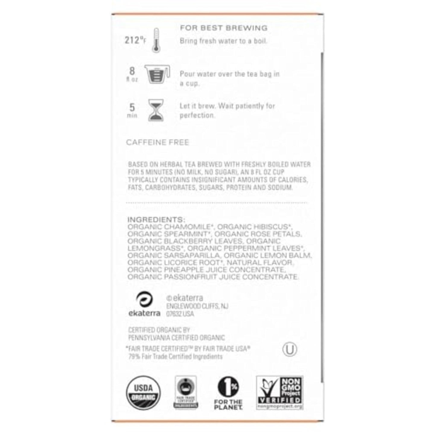 TAZO Calm Chamomile Herbal Tea Bags – Caffeine Free Bedtime Wind Down Ritual, 16 Individually Wrapped Bags