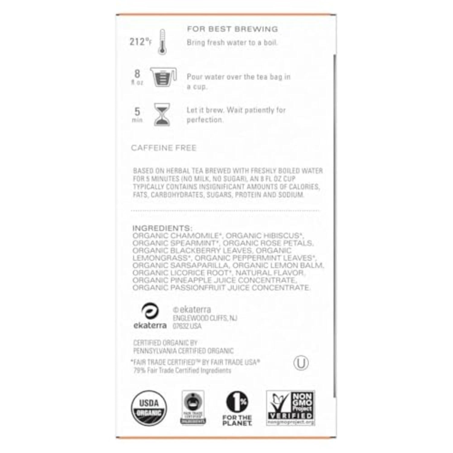 TAZO Calm Chamomile Herbal Tea Bags – Caffeine Free Bedtime Wind Down Ritual, 16 Individually Wrapped Bags