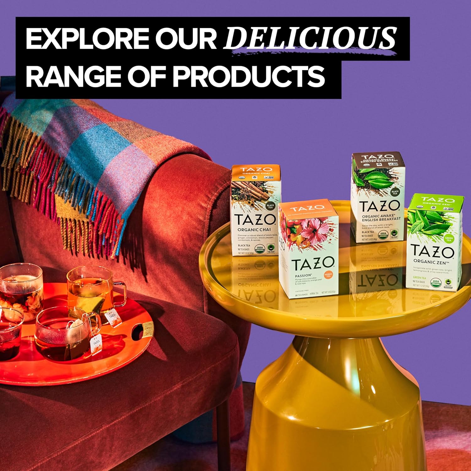 TAZO Glazed Lemon Loaf Herbal Tea – Mid-Afternoon Office Break Brew That Won't Disrupt Sleep, 90 Bags