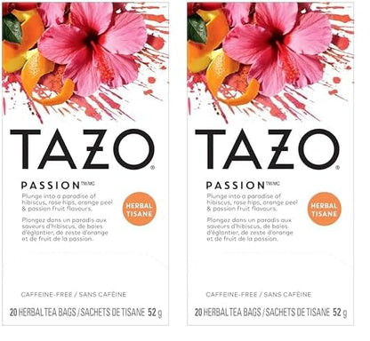 TAZO Passion Herbal Tea – Office Breakroom Herbal Supply for Shared Pantry Stocking