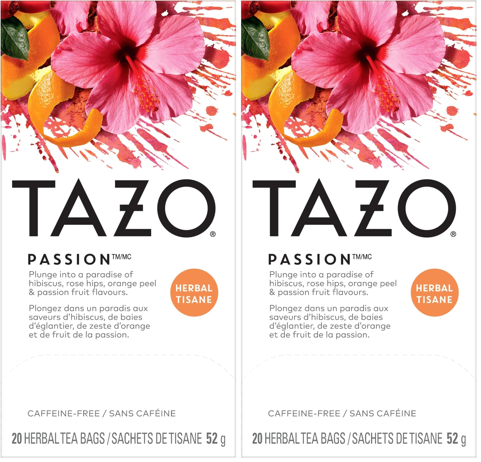 TAZO Passion Herbal Tea – Office Breakroom Herbal Supply for Shared Pantry Stocking