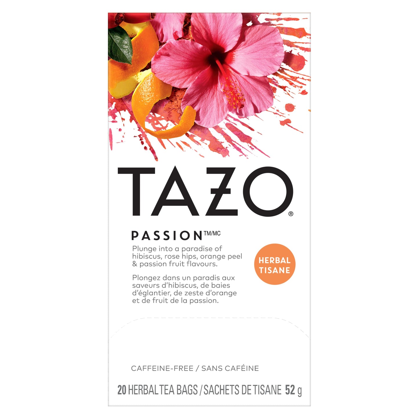 TAZO Passion Herbal Tea – Office Breakroom Herbal Supply for Shared Pantry Stocking