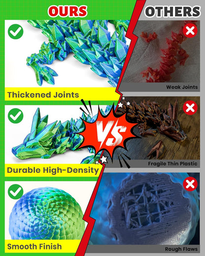TBOLINE 3D Printed Dragon Egg – Easter Basket Stuffer for Kids Ages 4-12, Crack-Open Surprise Toy with Hidden Articulated Dragon Inside
