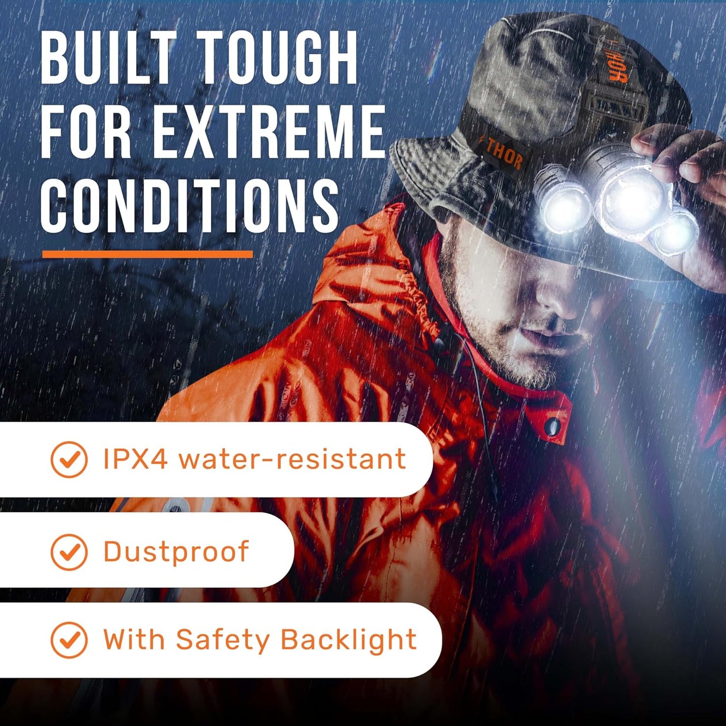 TDC Head Lamp Led Rechargeable - Waterproof Headlamp for Fishing Docks, Hunting Blinds, and Night Runs