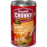 Campbell's Chunky Savory Chicken with White and Wild Rice Soup – Soothing Self-Care Meal for Sick Days and Cozy Nights In, 18.8 Oz