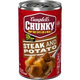 Campbell's Chunky Soup Steak With Hearty Vegetables – Office Microwave Lunch, 13G Protein Per Can