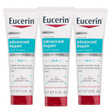 Eucerin Advanced Repair Foot Cream – Post-Shower Wind-Down Moisturizer for Rough Feet, Fragrance-Free 3 oz Tubes, Pack of 3