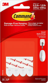 Command Small Refill Strips – Clean Removable Adhesive for Neutral, Less-Is-More Wall Styling